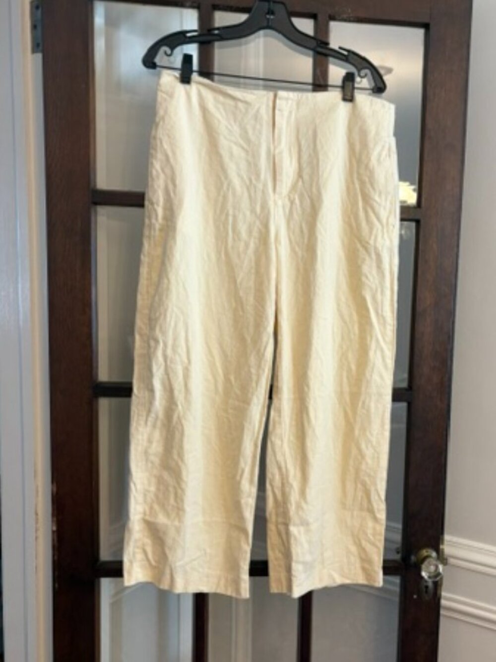 GAP Polished Linen Flare Pant in Butter Yellow, Size 12